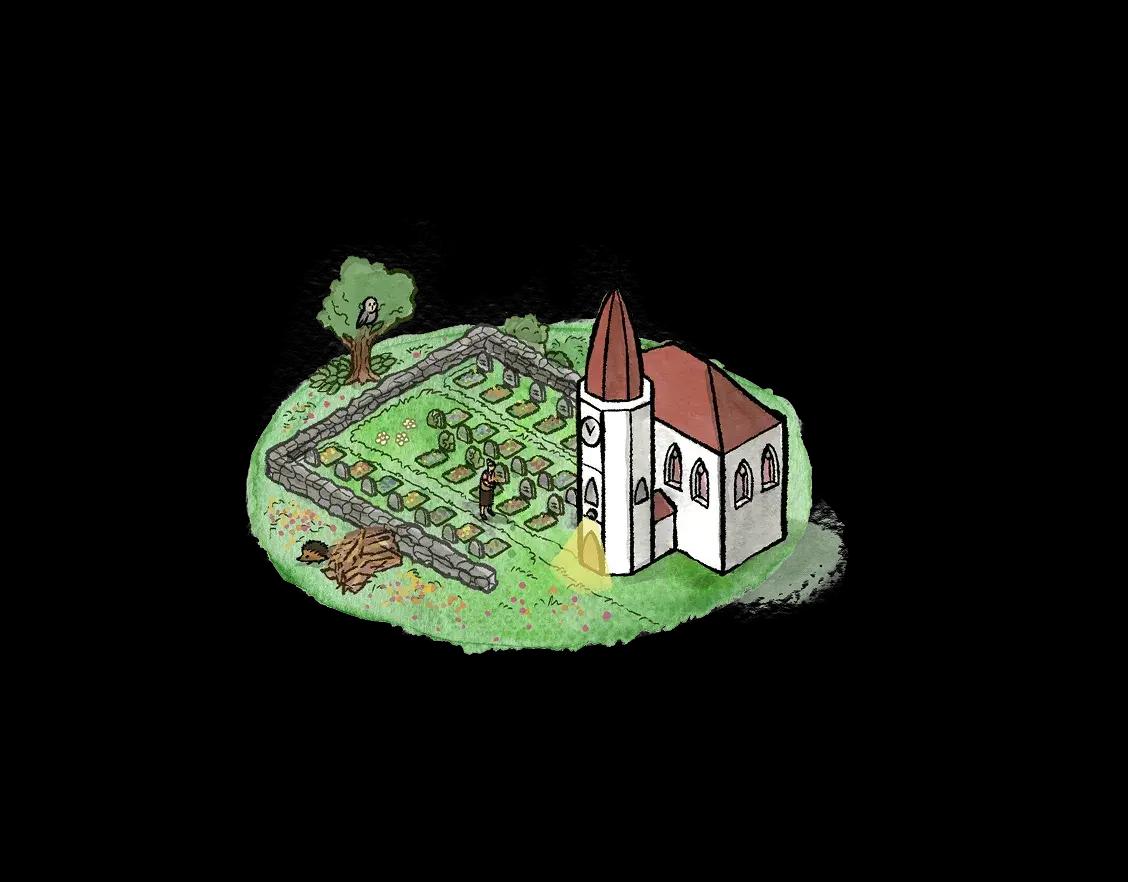Illustrazione cimitero