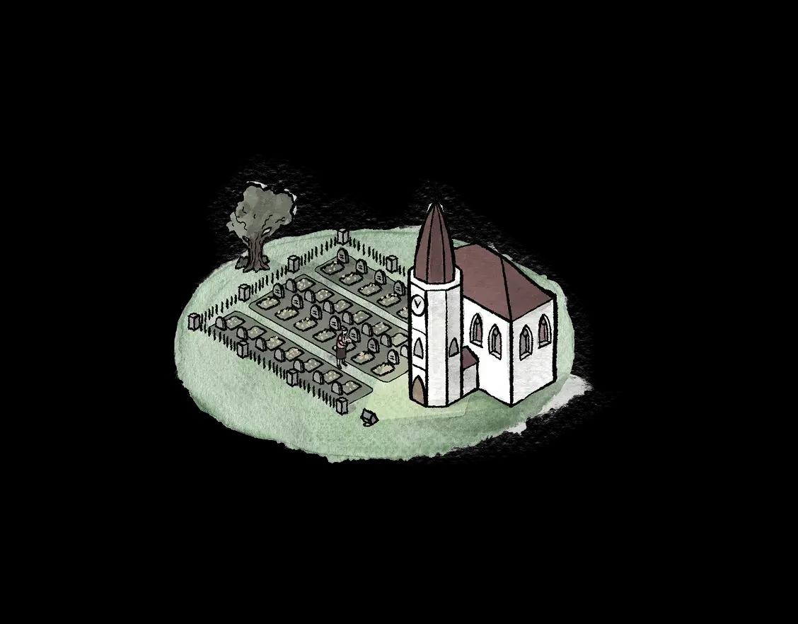 Illustrazione cimitero