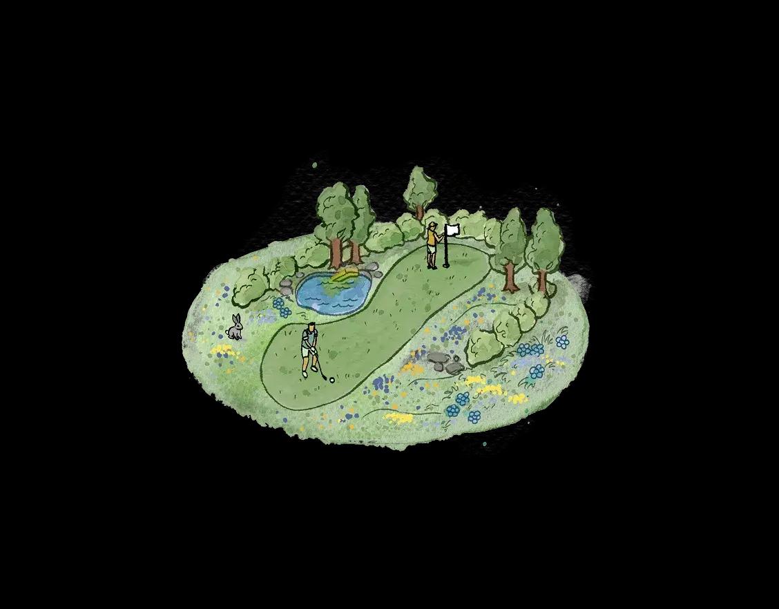 Illustrazione campo da golf