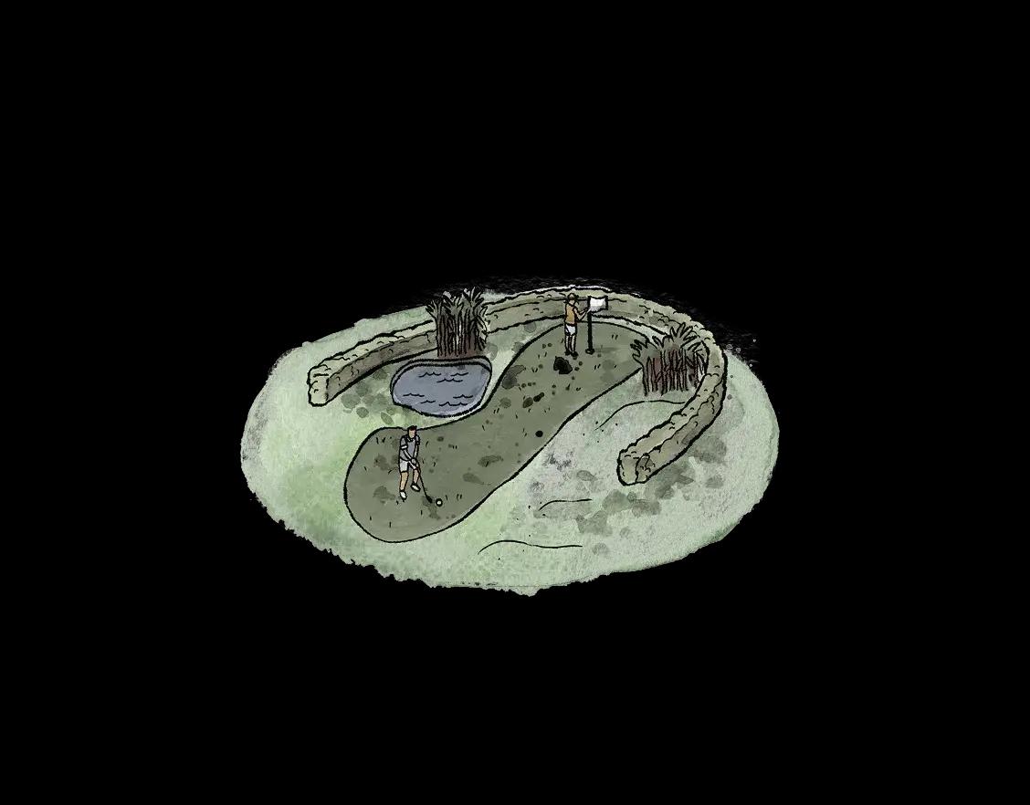 Illustrazione campo da golf