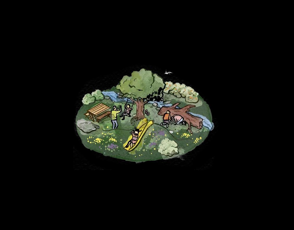Illustrazione parco giochi