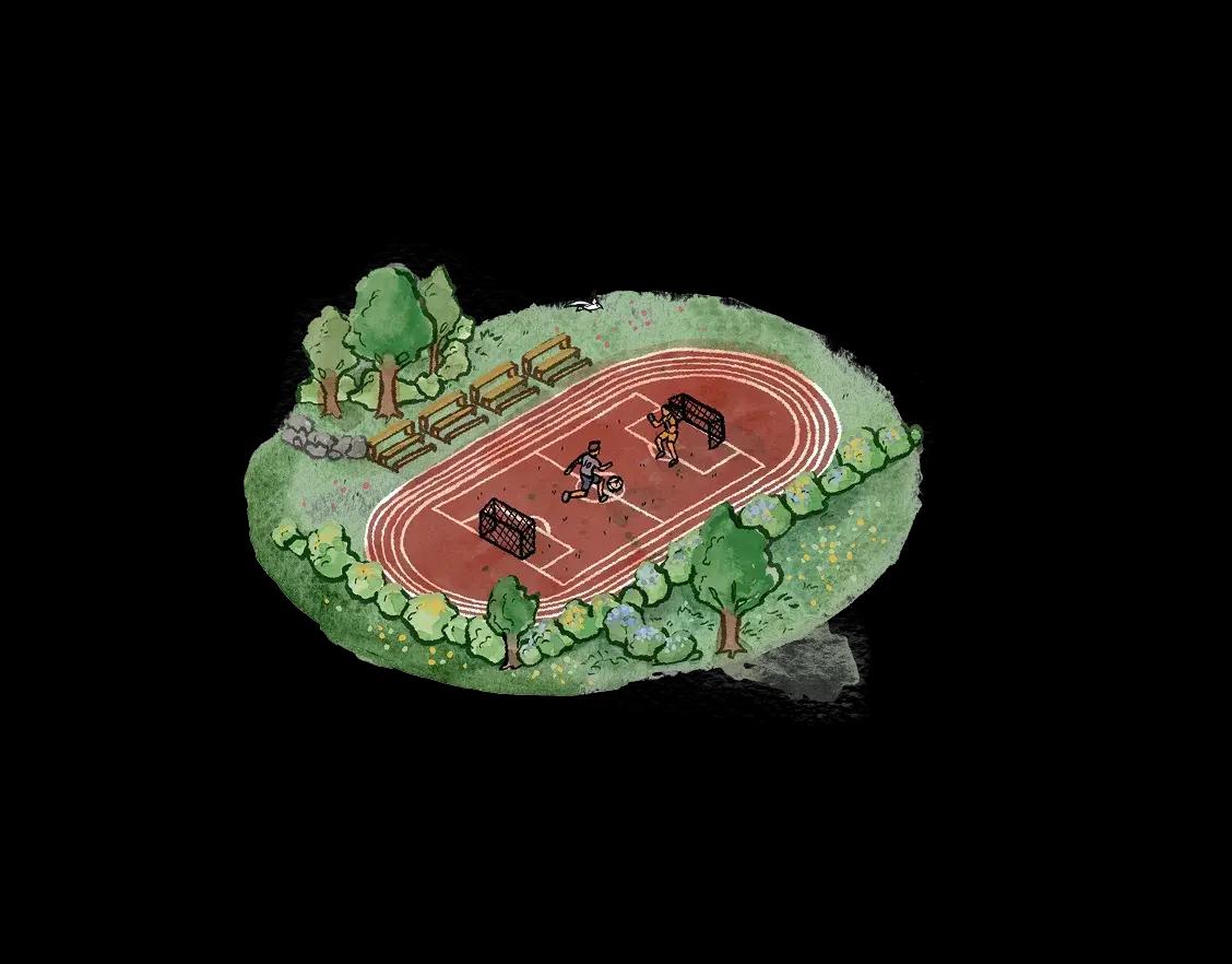 Illustrazione campo sportivo